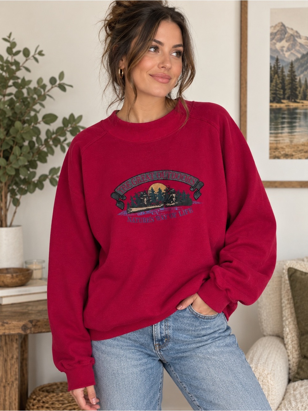 Vintage Northwest Territory “The Great Outdoors” Nature Sweatshirt Medium